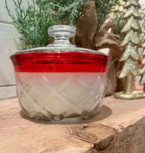 Load image into Gallery viewer, Ruby Red Indiana Glass Lattice pattern Lidded Candy Dish - Winter Solstice
