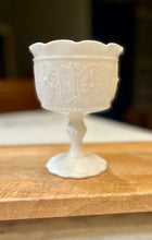 Load image into Gallery viewer, Milk Glass Indiana Glass ‘Daisy’ Ruffle edge Compote - So This Is Christmas
