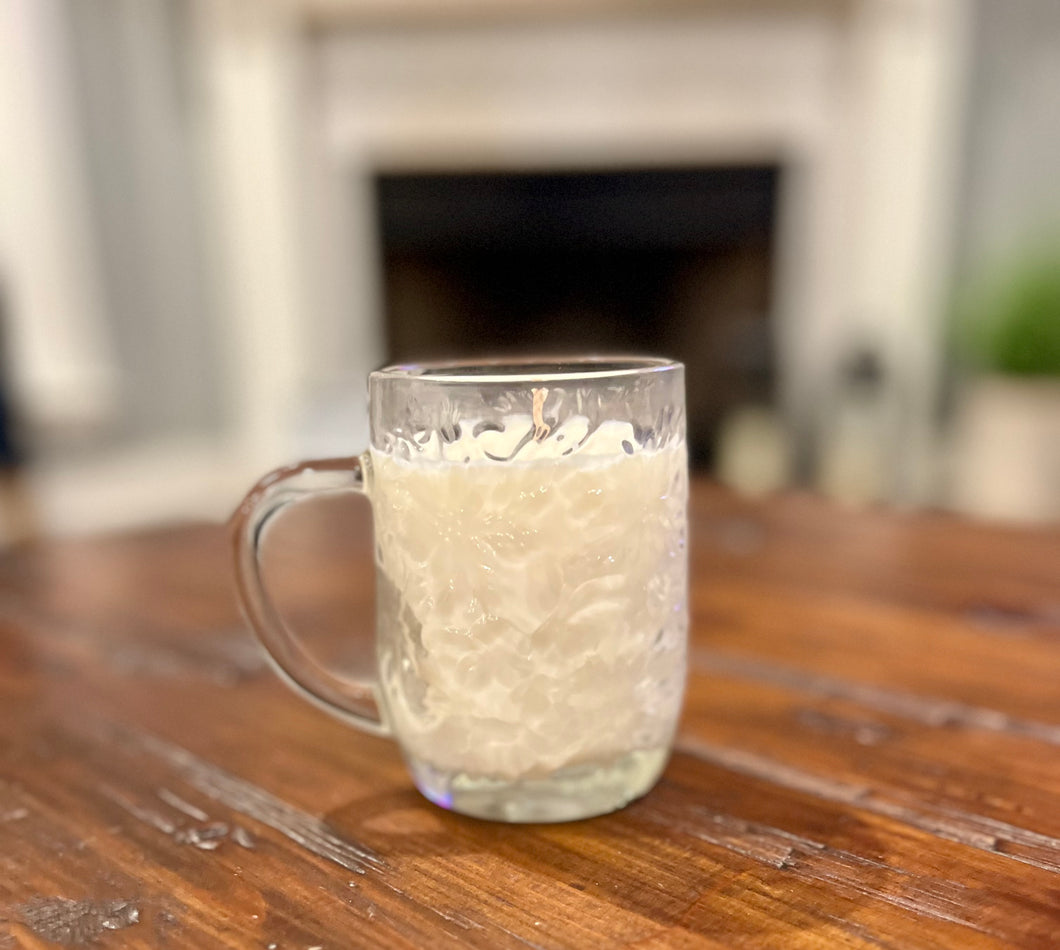 Clear Floral cut Mug - Blue by Blue Cottage Candle