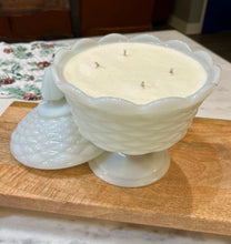 Load image into Gallery viewer, Milk Glass Anchor Hocking Colonial Diamond Lidded, Footed Compote - Assurance
