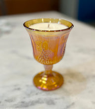 Load image into Gallery viewer, Marigold Carnival Indiana Glass Harvest Grape Goblet - Caramel Apple Cider
