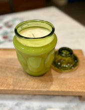 Load image into Gallery viewer, Avocado Green LE Smith Bubble design, Medium size, Lidded Apothecary Jar - Fresh Brewed Coffee
