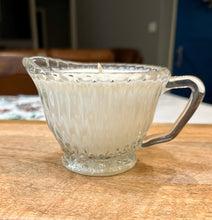 Load image into Gallery viewer, Clear Cut Glass Creamer with Vertical Diamond pattern - Winter Cranberry
