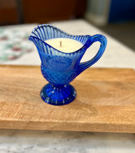 Load image into Gallery viewer, Cobalt Blue Avon by Fostoria Glass ‘Mount Vernon’ collection Creamer / Sauce Pitcher - Citrus Sunrise

