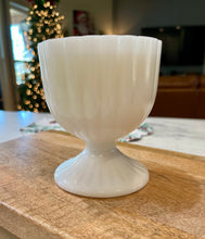 Load image into Gallery viewer, Milk Glass MCM / Mod Vertical Ribbed Small Compote - Fresh Laundry
