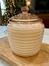 Load image into Gallery viewer, Pink Anchor Hocking Manhattan  / Beehive Depression Glass Lidded Biscuit Jar - Assurance
