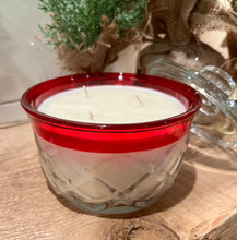 Load image into Gallery viewer, Ruby Red Indiana Glass Lattice pattern Lidded Candy Dish - Winter Solstice
