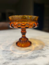 Load image into Gallery viewer, Indiana Glass Amber King’s Crown Thumbprint Large Compote
