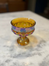 Load image into Gallery viewer, Indiana Glass Carnival Marigold Amber King’s Crown Thumbprint Compote
