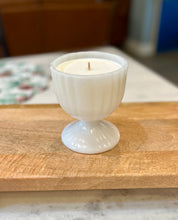 Load image into Gallery viewer, Milk Glass MCM / Mod Vertical Ribbed Small Compote - Fresh Laundry
