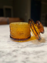 Load image into Gallery viewer, Amber Tiara by Indiana Glass Biscuit Jar, Small Canister with Lid
