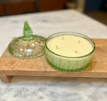 Load image into Gallery viewer, Light Green Indiana Glass Princess Lidded Candy Dish - So This Is Christmas
