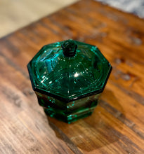 Load image into Gallery viewer, Emerald Green Indiana Glass Panel Candy Dish with Lid
