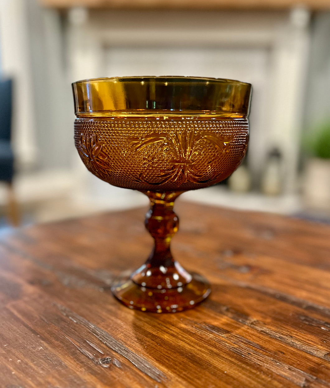 Amber Indiana Glass Tiara Compote