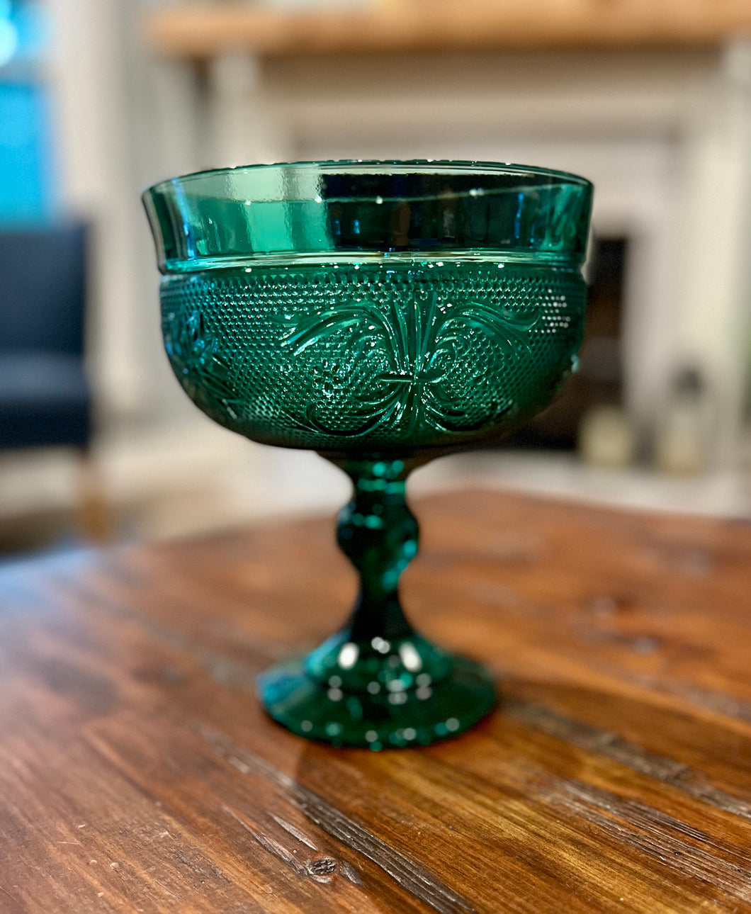 Emerald Green Indiana Glass Tiara Compote