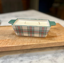 Load image into Gallery viewer, Holiday Plaid Mini Loaf Dish Candle - Christmas Time
