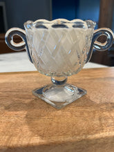 Load image into Gallery viewer, Clear Indiana Glass ‘Pretzel’ Pattern Footed Open Sugar Bowl - Blue by Blue Cottage Candle
